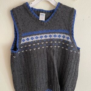 Gymboree Charcoal and Royal Blue V-Neck Sweater Vest